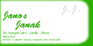 janos janak business card