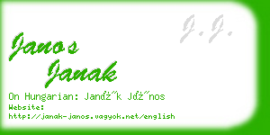 janos janak business card